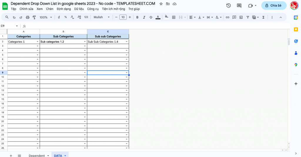 Dependent Drop Down List in google sheets 2023 - No code - Google ...