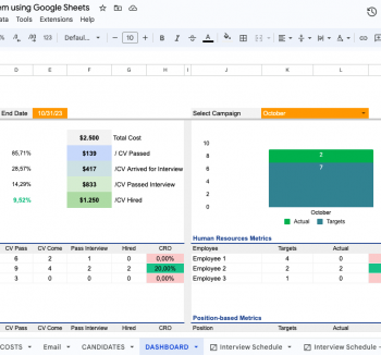 Recruitment Management System using Google Sheets