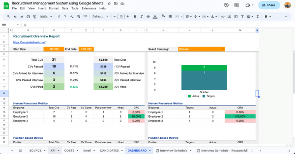 Recruitment Management System using Google Sheets