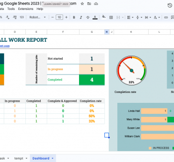 Task management template using Google Sheets 2023